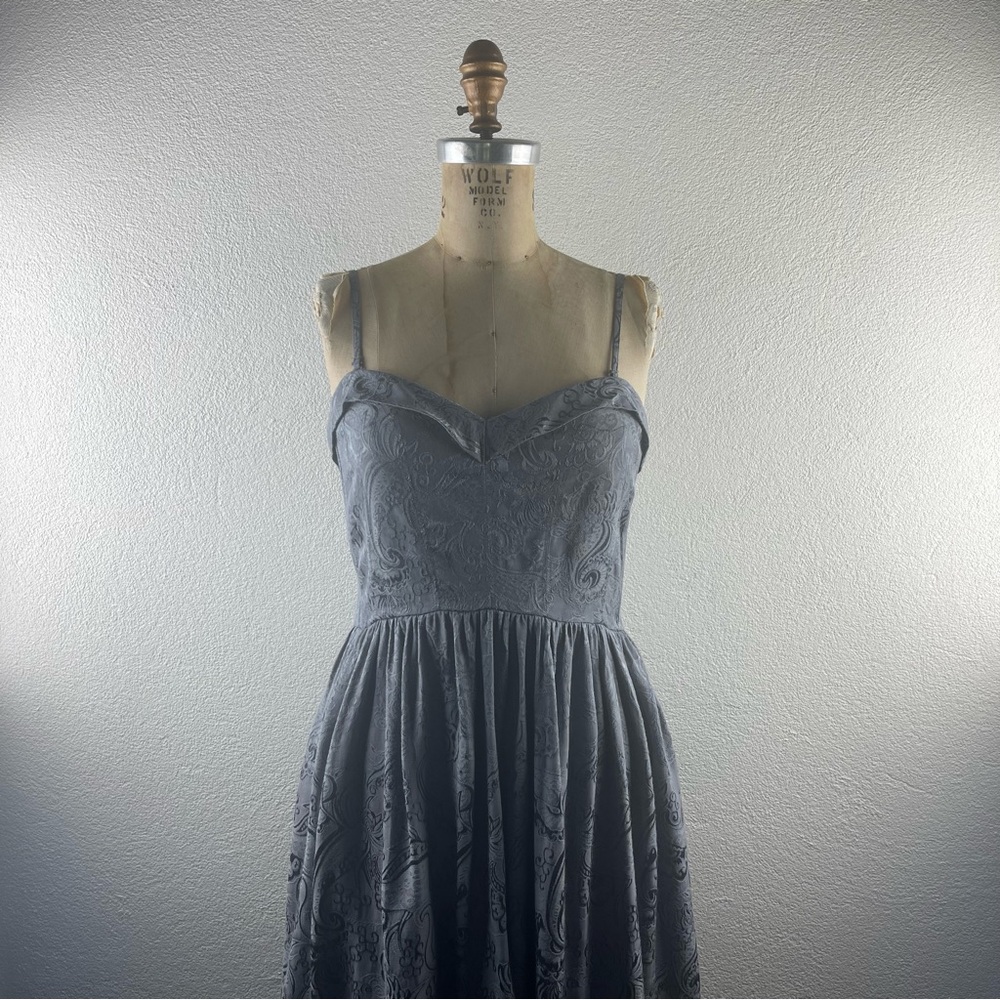 Anthropologie l 8 Maple Retro Silky Paisley Print Pockets Sweetheart Pinup Dress
